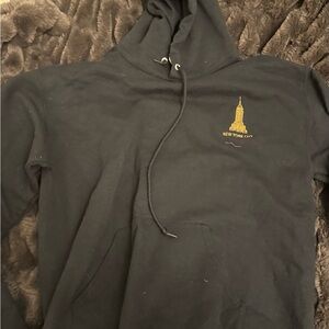 Black 'New York City' Embroidered Hoodie Sweatshirt